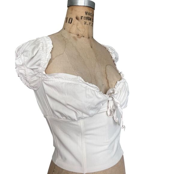 I.A.M.GIA Off White Corset-Style Crop Top Size S - Picture 2 of 6